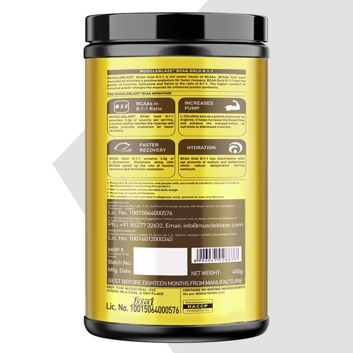 Muscleblaze BCAA Gold 0.99 Lb fruit punch 6