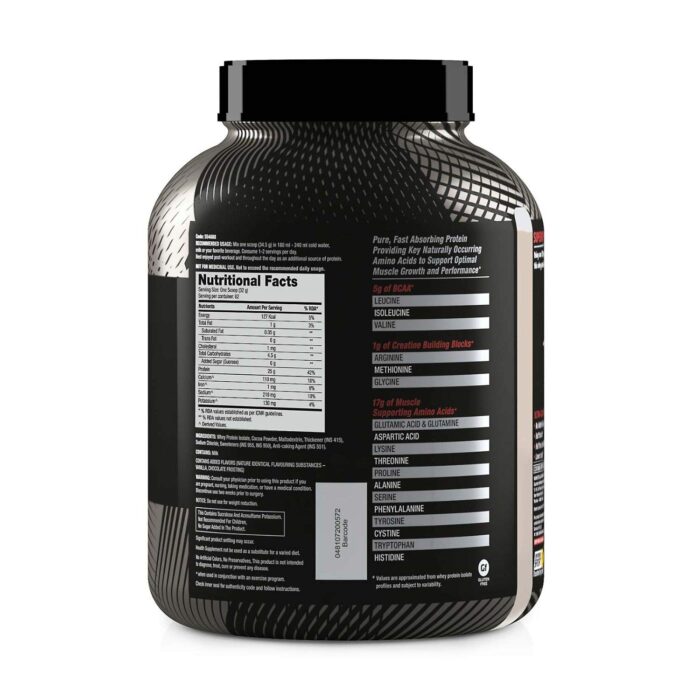 gnc pure isolate 2kgs chocolate nutrition fact