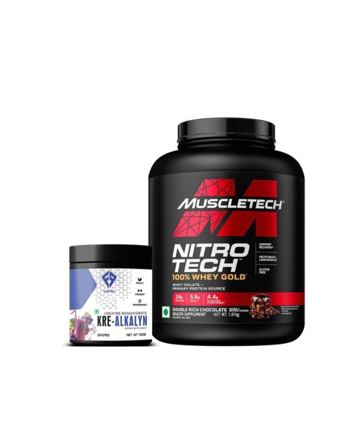 MUSCLETECH NITROTECH WHEY GOLD 2KG + CREATINE MONOHYDRATE KRE ALKALYN 100GM FLAVOURED
