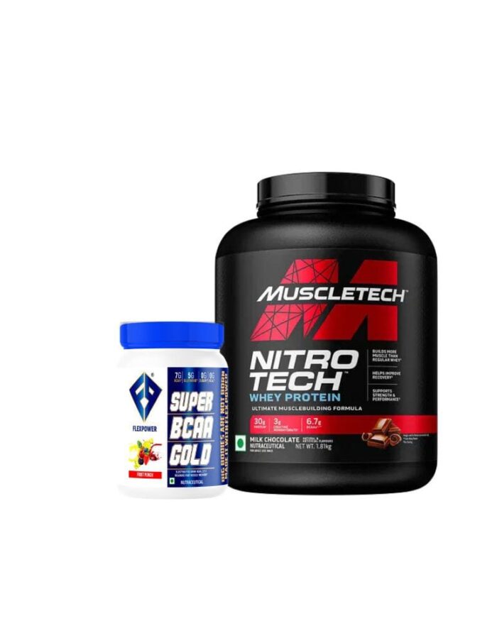 Combo Sales Offer Mt Nitrotech Whey Protein 1.81kg + Super Bcaa Gold 30ser 390gm Flavoured