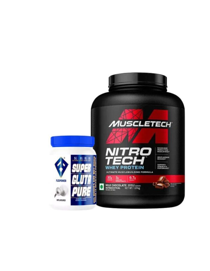 Muscletech Nitrotech Whey Protein 1.81kg + Glutapure 250gm Flavoured & Unflavoured