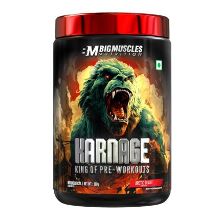 Karnage Pre workout [60 Servings, Arctic Blast] | Pre-workout Supplement Supports to Improve Focus, Strength, Energy and Pump, Banned Substance Tested, Dope Free, 300g