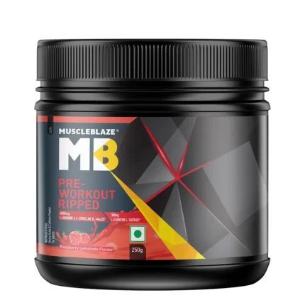 MUSCLEBLAZE PRE-WORKOUT RIPPED 250GM RASPBERRY LEMONADE FLAVOUR
