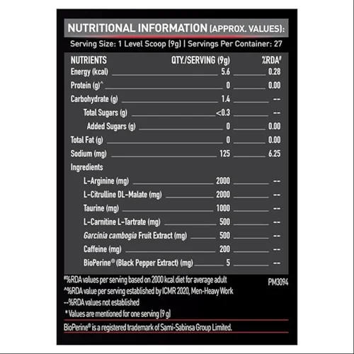 MUSCLEBLAZE PRE-WORKOUT RIPPED 250GM RASPBERRY LEMONADE FLAVOUR - Image 5