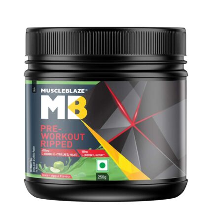 MUSCLEBLAZE PRE-WORKOUT RIPPED 250GM GREEN APPLE FLAVOUR