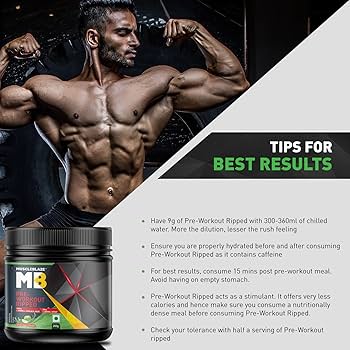MUSCLEBLAZE PRE-WORKOUT RIPPED 250GM GREEN APPLE FLAVOUR - Image 2