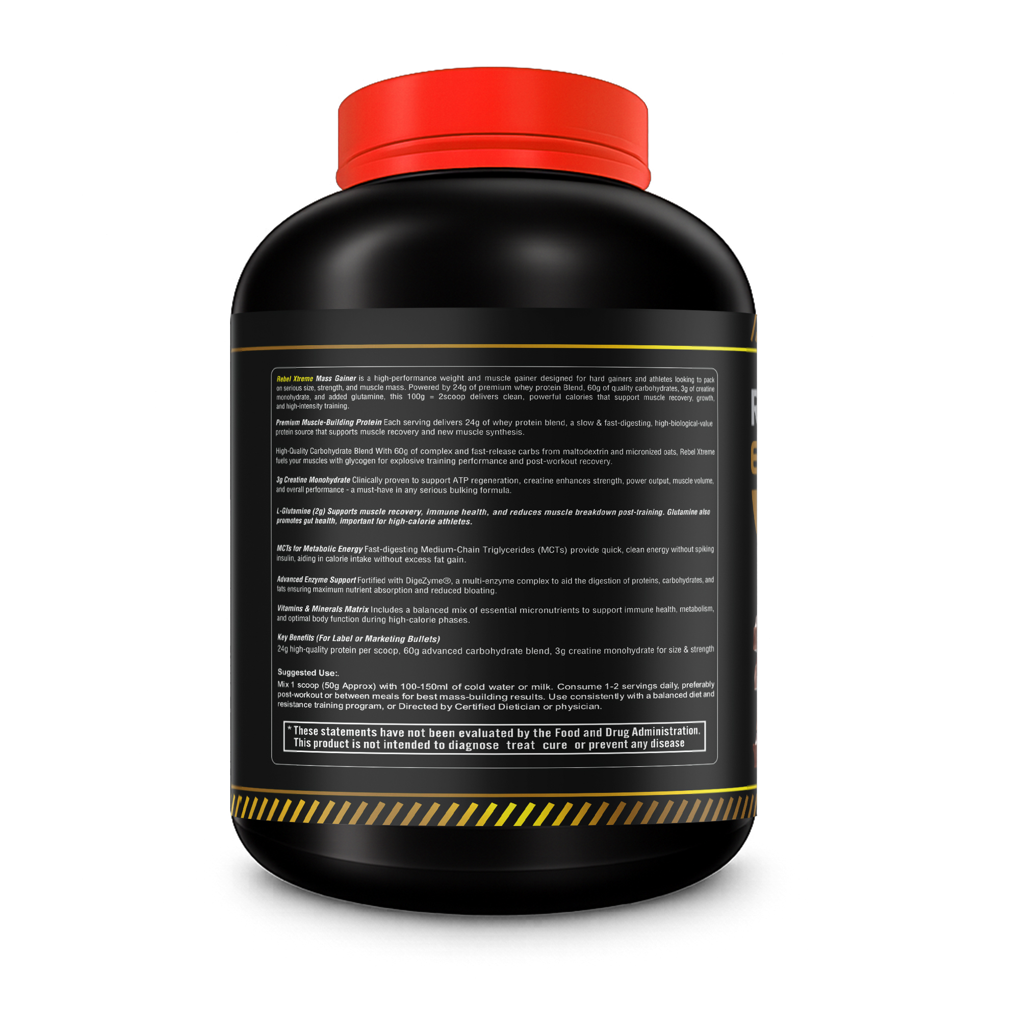 REBEL EXTREME MASS GAINER 3KG CHOCOLATE - Image 2