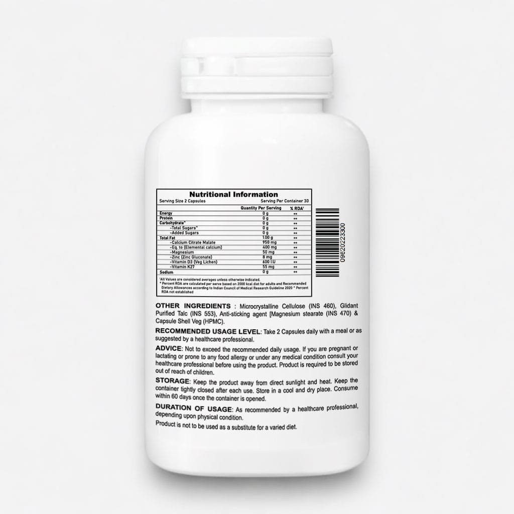 REBEL CALCI PRO+ 60 CAPSULES (*CALCIUM CITRATE, *VITAMIN D3, *MAGNESIUM GLYCINATE, *VITAMIN K2-7) - Image 3