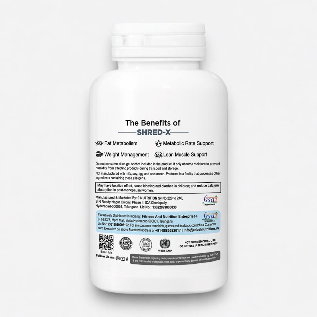 REBEL SHRED-X ADVANCED FAT BURNER 60 CAPSULES - Image 3